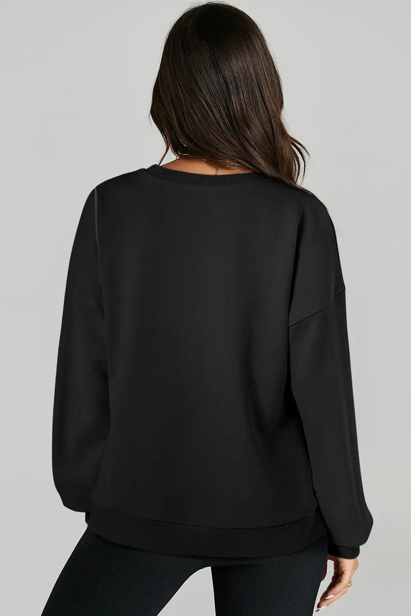 Black High Low Hem Sweatshirt