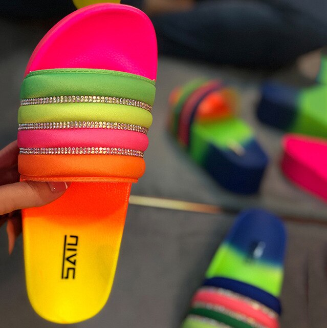 Rainbow Platform Slippers F744
