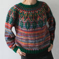 Vintage Iceland Stripe Leaf Pattern Women's Sweater elevenforest