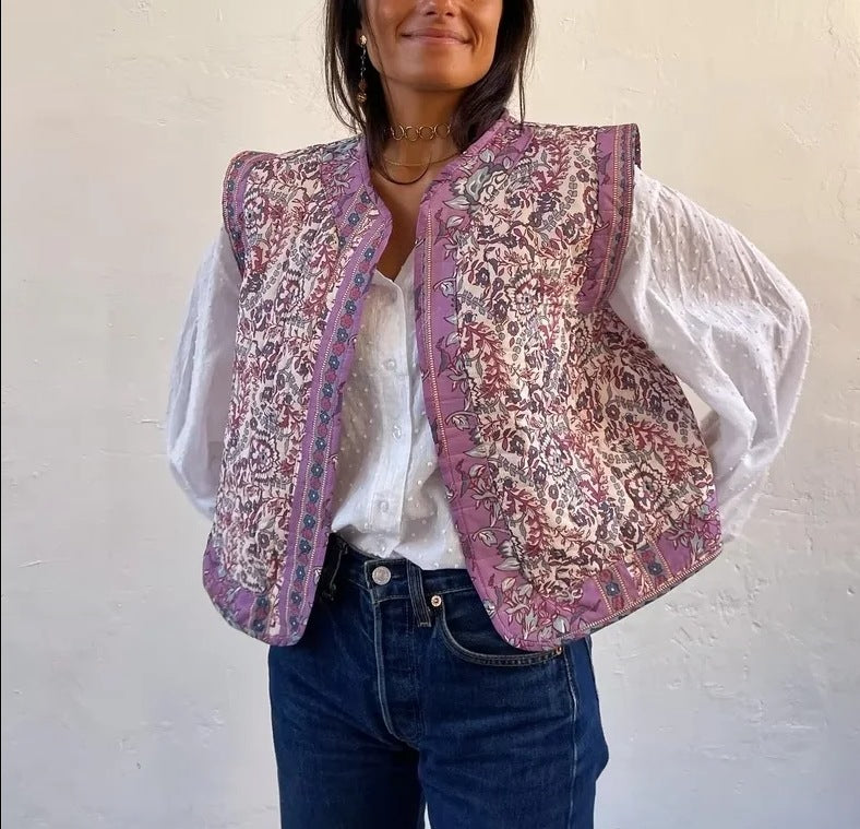 Printed Quilted Waistcoat