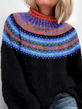 1940s Vintage Style Fairisle Alpine Knit Turtleneck Sweater elevenforest