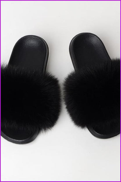 {5-7 Days Wait for Make} New Color Faux Fox Fur Slides F602