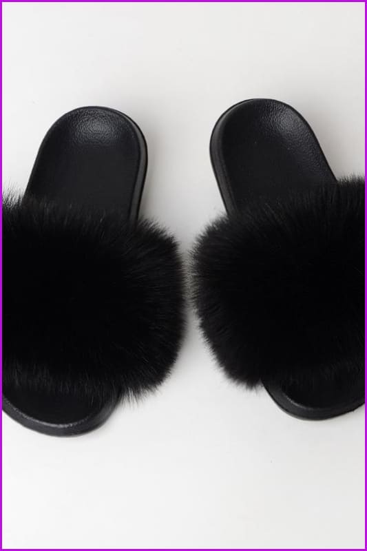 {5-7 Days Wait for Make} New Color Faux Fox Fur Slides F602