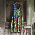 Women's American Independence Day Flag Print Sleeveless Dress elevenforest