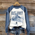 Comstylish Lone Penguin Nihilist Penguin Contrast Sleeve Sweatshirt