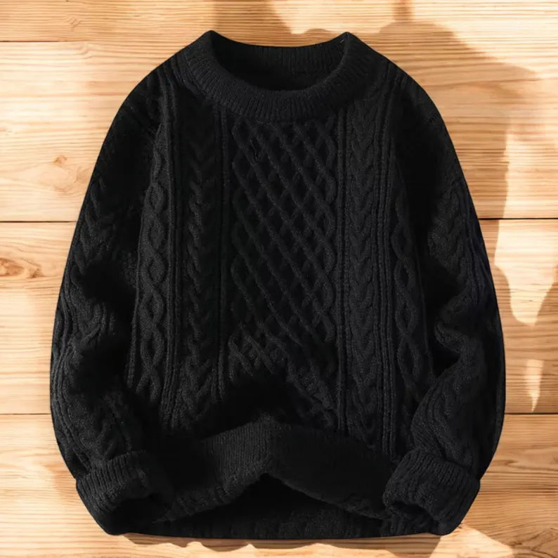 Cozy Autumn Winter Knit Sweater Loose Fit Vegan-Friendly Pullover Warmth Knitted Jacquard Unisex Sweater artswardrobe