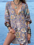 Women's Floral Pattern Printed Casual Beach Dress