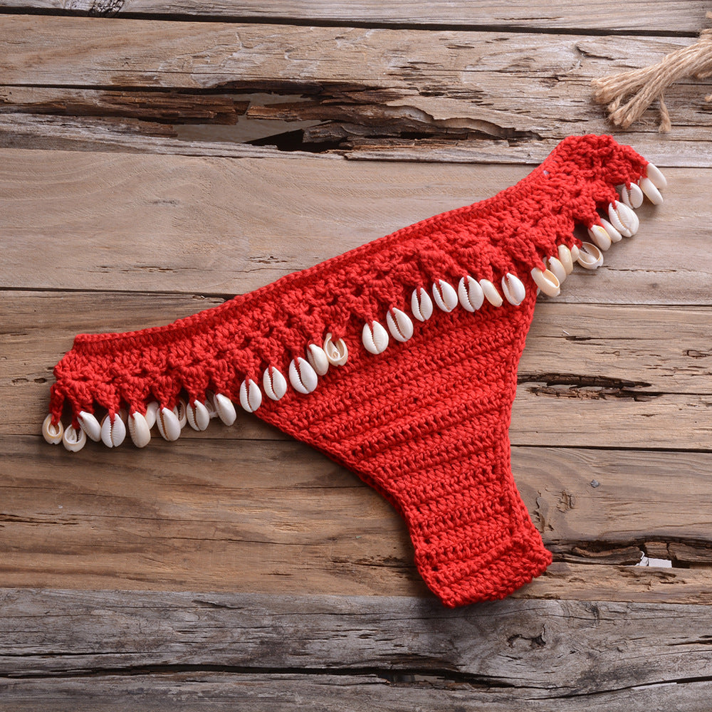 Personalized Hollow Out Cutout Beach Knitted Shell Pants for – Summer