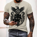 Men's Viking Tribal Wolf Crew Neck Casual T-shirt elevenforest