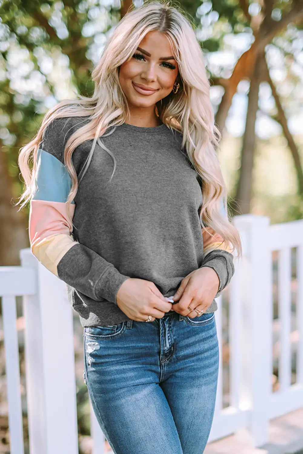 Cool Gray Colorblock Sweatshirt