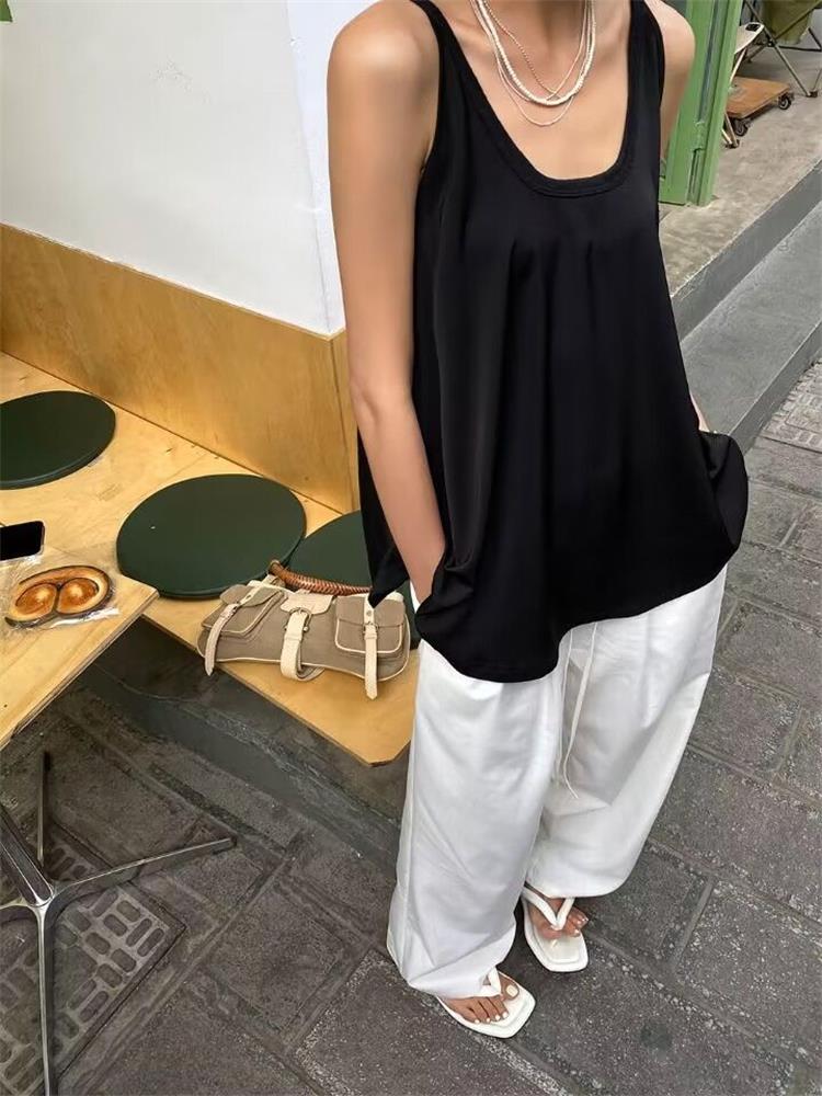 Summer Tops Beach Camisole Vest Female Sleeveless Backless Color Loose Tank Top