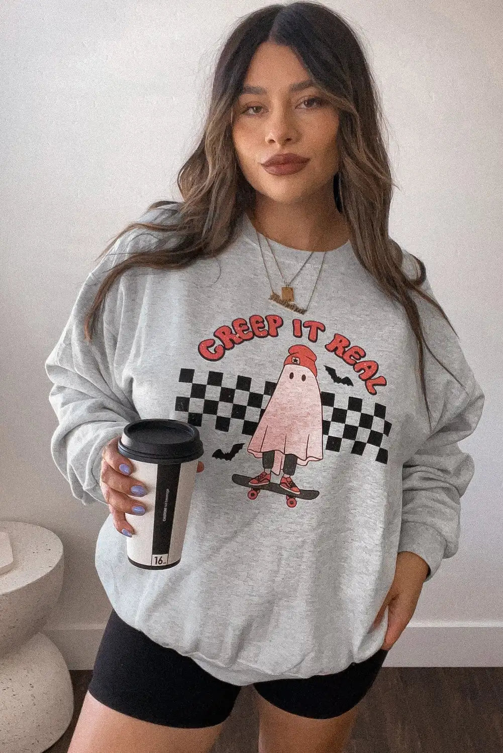 Spooky Ghost Print Sweatshirt