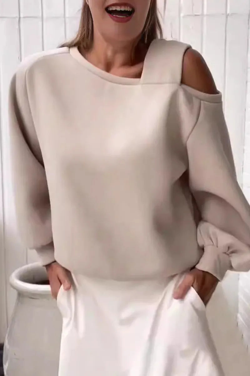 Daily Irregular Oblique Collar Hoodies(4 Colors)