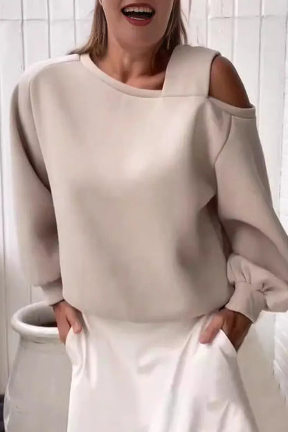 Daily Irregular Oblique Collar Hoodies(4 Colors)