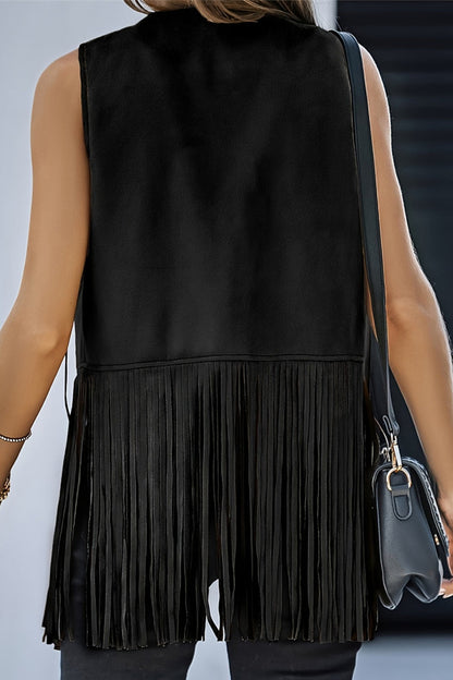 Color Fringed Trim V Neck Waistcoats(6 Colors)