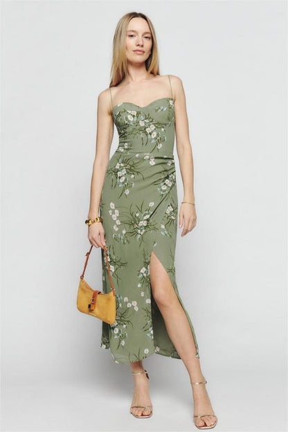 Slim Slit Cami Midi Dress