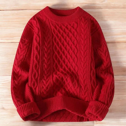 Cozy Autumn Winter Knit Sweater Loose Fit Vegan-Friendly Pullover Warmth Knitted Jacquard Unisex Sweater artswardrobe