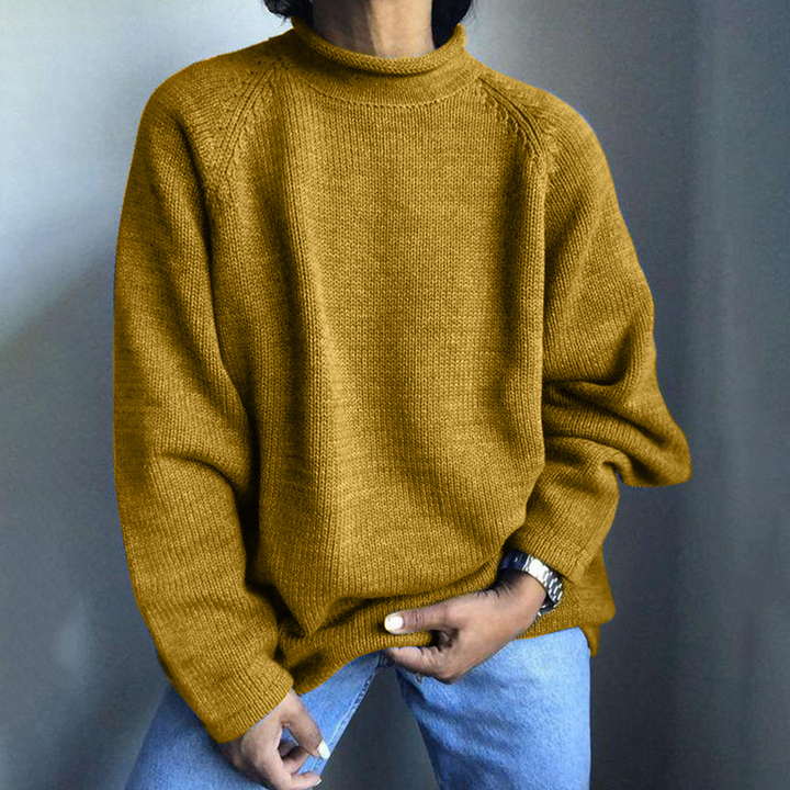 Solid Color Pullover Loose Mid Turtleneck Sweater elevenforest