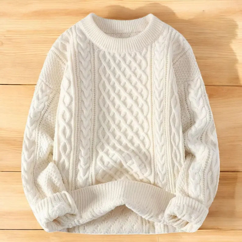 Cozy Autumn Winter Knit Sweater Loose Fit Vegan-Friendly Pullover Warmth Knitted Jacquard Unisex Sweater elevenforest