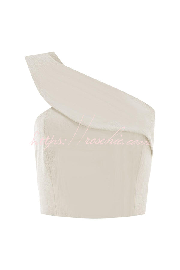 Color Slim Fit Sleeveless Tank Top and High Waisted Pocket Wideleg Pants Set