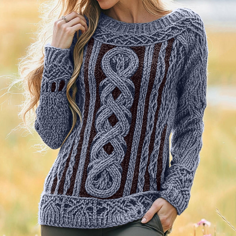 Women's Irish Vintage Celtic Knot Jacquard Sweater elevenforest