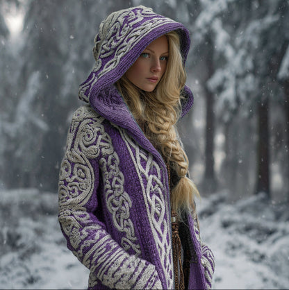 Viking Style Women's Thick Sweater Coat artswardrobe