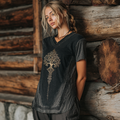 Women's Vintage Viking Tree Of Life Basic T-shirt elevenforest
