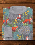 Fox in the Forest Graphic Vintage Cozy Knit Sweater artswardrobe