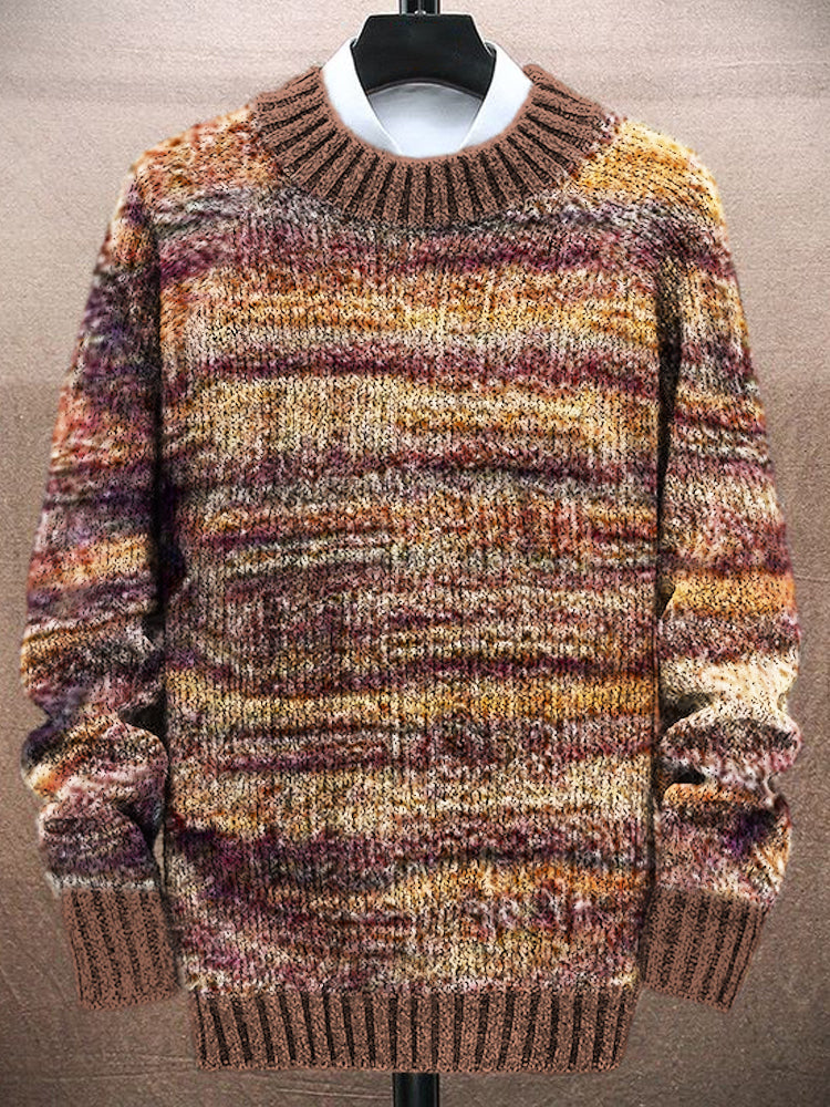 Western Style Vintage Stripe Pattern Men's Knit Sweater elevenforest