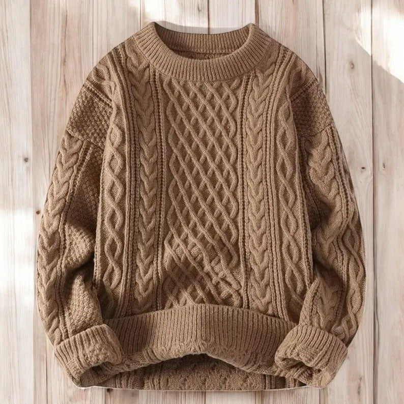Cozy Autumn Winter Knit Sweater Loose Fit Vegan-Friendly Pullover Warmth Knitted Jacquard Unisex Sweater artswardrobe