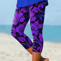 Women's Oil Painting Floral Print Casual Leggings elevenforest