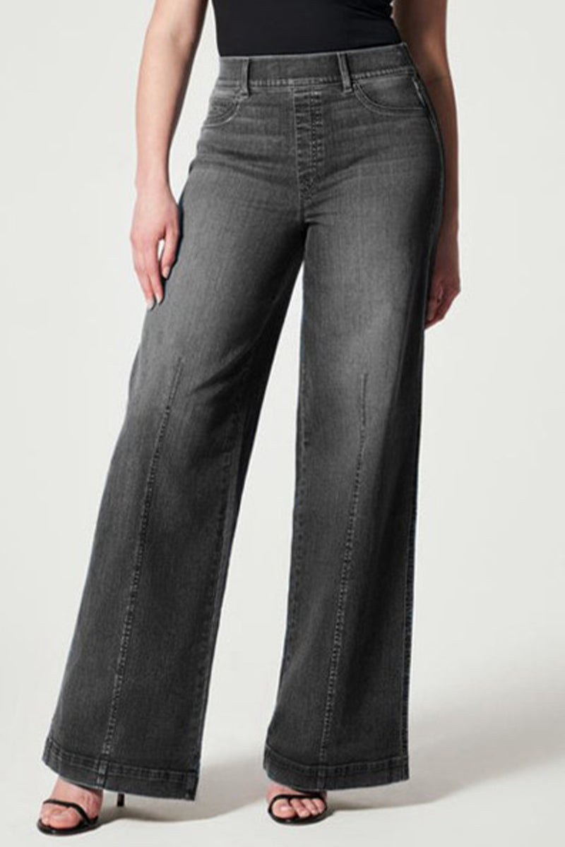 Street Patchwork Mid Waist Loose Denim Jeans