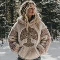 Women's Vintage Viking Tree Of Life Celtic Plush Warm Hoodie