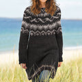 Vintage Fairman Island Tribal Art Pattern Cozy Sweater Dress elevenforest