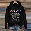 Comstylish Women's I Stand With You All Long Sleeve Flag Hoodie