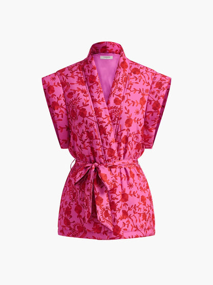 Boheme Printed Belted Vest