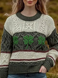 Women's Retro St. Patrick's Day Knitted Sweater elevenforest