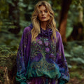 Women's Tree Of Life Floral Gradient Graphic Comfort Warm Hoodie elevenforest
