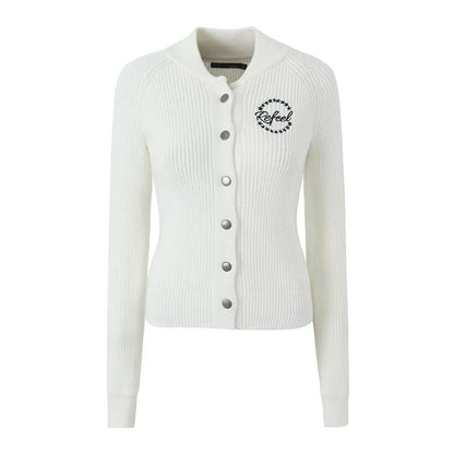 Knitting Cardigan Round Neck Slim Single Breasted Knitwear Autumn Clothing