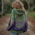 Women's Vintage Viking Celtic Knot Tree Of Life Gradient Hoodie elevenforest