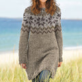 Vintage Fairman Island Tribal Pattern Cozy Sweater Dress elevenforest
