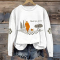 Comstylish Women's Walk For Peace Print Crew Neck Casual Sweatshirt