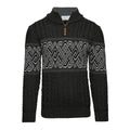 Vintage Warmth Celtic Aran Knit Jacquard Icelandic Half Zip Collar Sweater（Unisex ） elevenforest