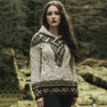Women's Celtic Knot Jacquard Contrast Hooded Sweater elevenforest