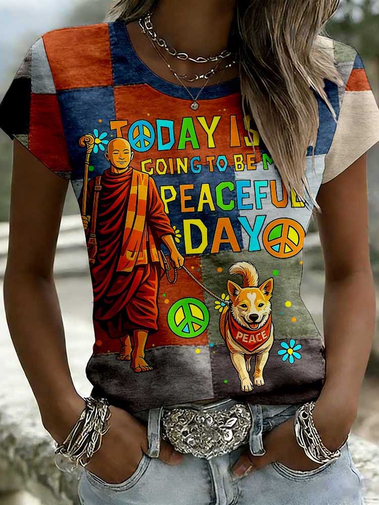 Comstylish Today Is Going To Be My Peaceful Day Washed T Shirt