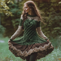 Women's Celtic Knotted Gradient Contrasting Colors Sweater Dress elevenforest