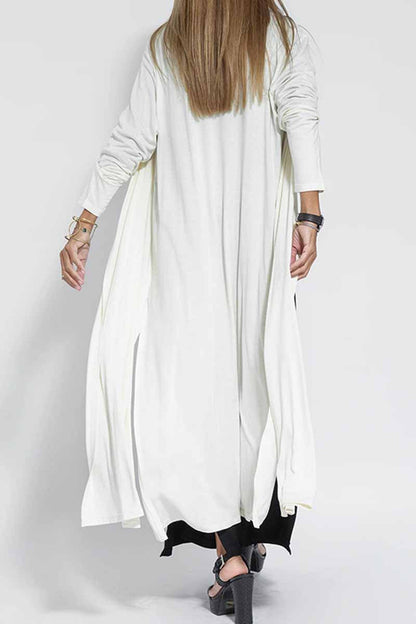 Street Slit Cardigan Collar Outerwear
