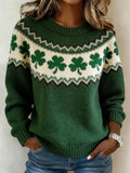 Comstylish Women's St. Patrick's Day Knit Sweatshirt 1