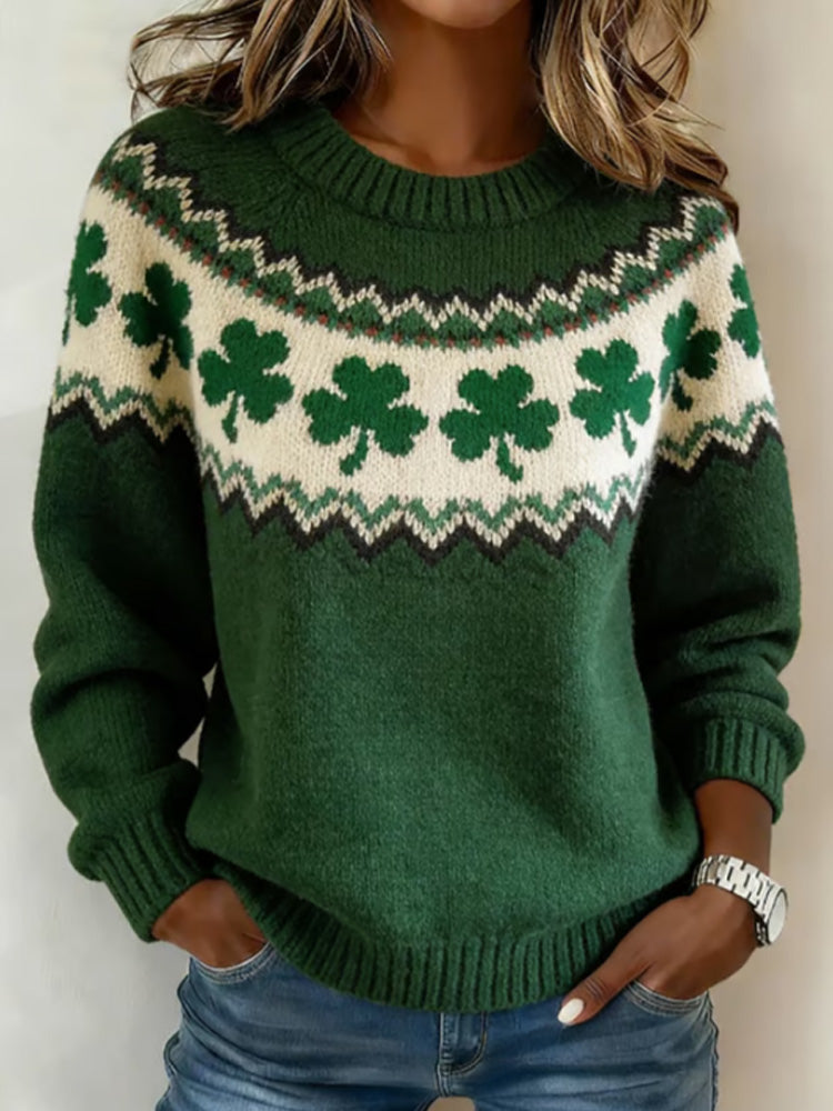 Comstylish Women's St. Patrick's Day Knit Sweatshirt 1