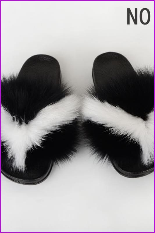{5-7 Days Wait for Make} New Color Fox Fur Slides F639